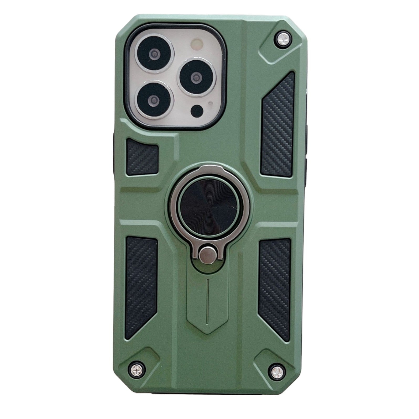 Husa protectie Klevo compatibila cu Apple iPhone 13 Defender Model 5 cu suport prindere inel,Verde