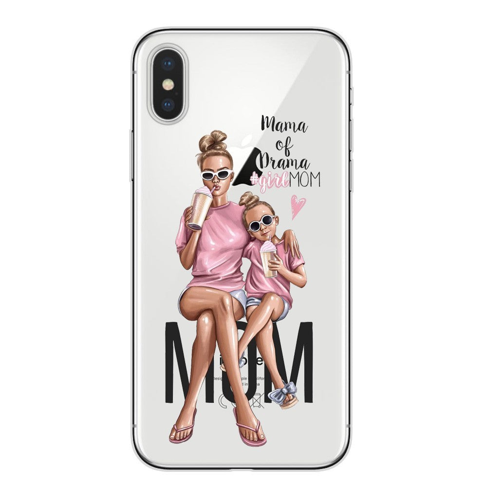 Husa protectie Klevo compatibila cu Apple iPhone 13 Glass print Mama of Drama Multicolor