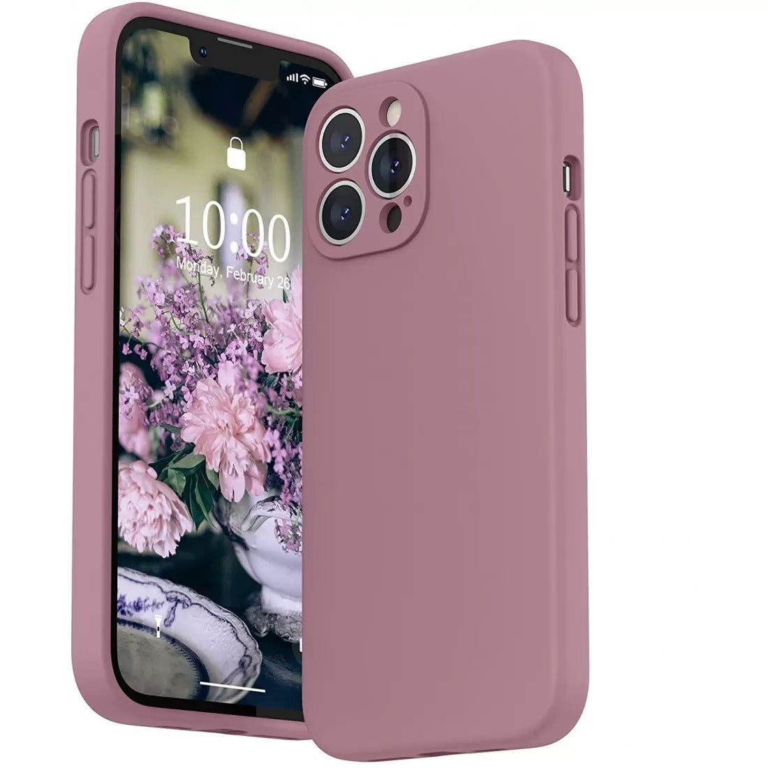 Husa protectie Klevo compatibila cu Apple iPhone 13 Liquid Silicone Mov