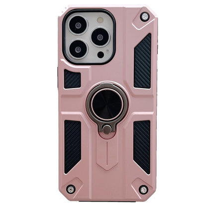 Husa protectie Klevo compatibila cu Apple iPhone 13 Mini Defender Model 5 cu suport prindere inel,Roz Auriu