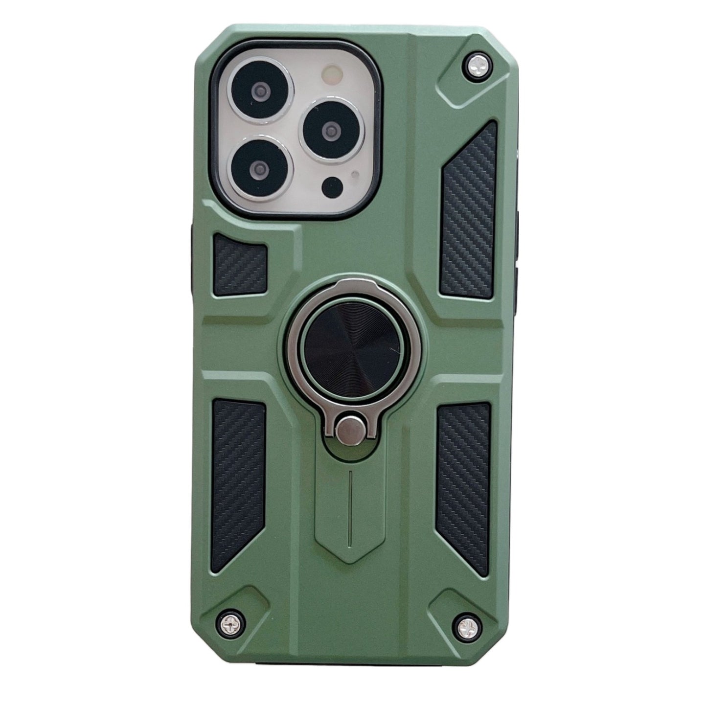 Husa protectie Klevo compatibila cu Apple iPhone 13 Mini Defender Model 5 cu suport prindere inel,Verde