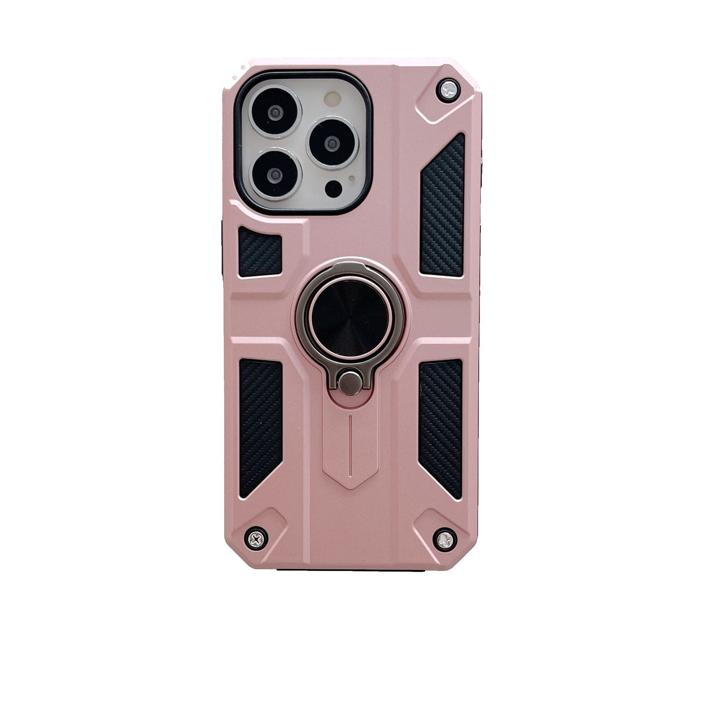Husa protectie Klevo compatibila cu Apple iPhone 13 Pro Defender Model 5 cu suport prindere inel,Roz Auriu