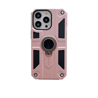 Husa protectie Klevo compatibila cu Apple iPhone 13 Pro Defender Model 5 cu suport prindere inel,Roz Auriu