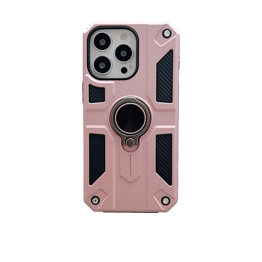Husa protectie Klevo compatibila cu Apple iPhone 13 Pro Defender Model 5 cu suport prindere inel,Roz Auriu