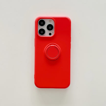 Husa protectie Klevo compatibila cu Apple iPhone 13 Pro Liquid Silicone Ring cu suport rotativ Rosu