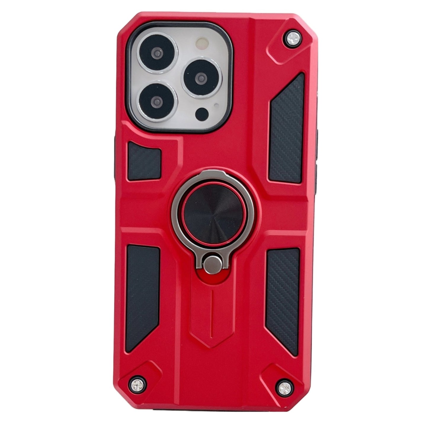 Husa protectie Klevo compatibila cu Apple iPhone 13 Pro Max Defender Model 5 cu suport prindere inel,Rosu