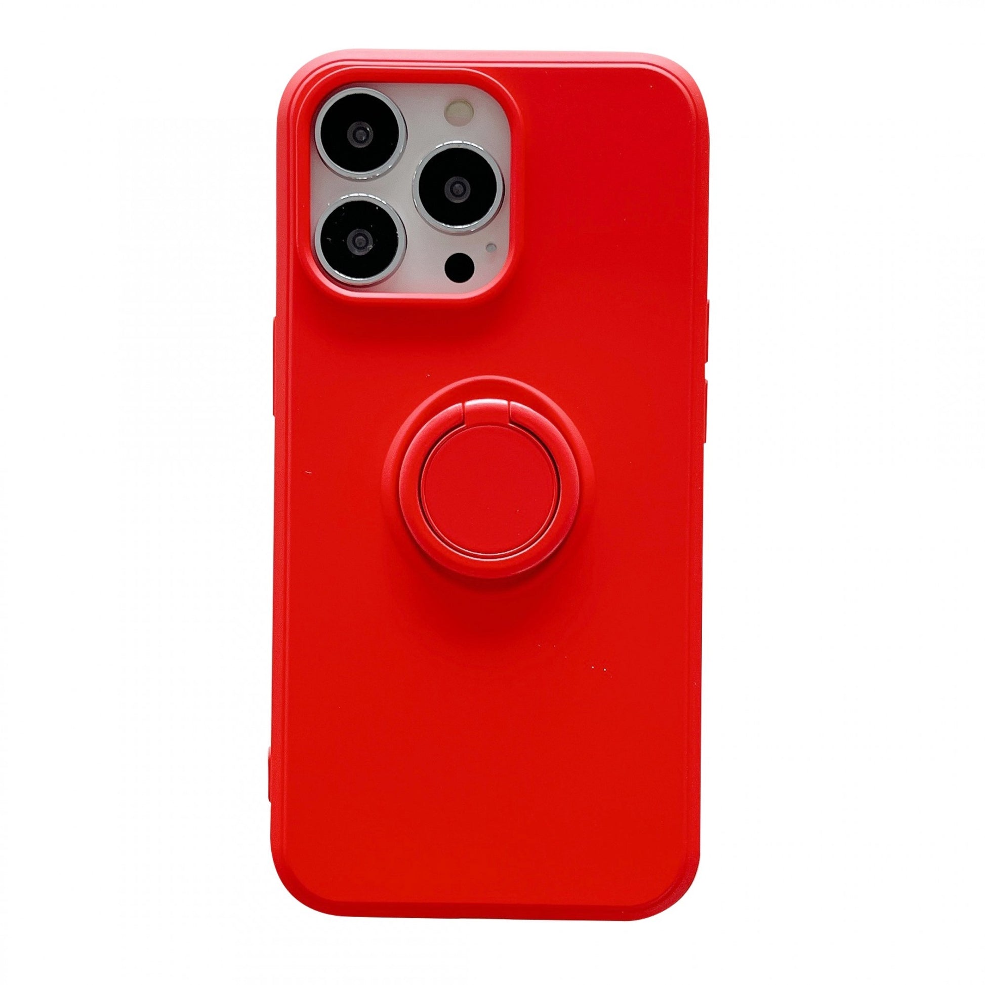 Husa protectie Klevo compatibila cu Apple iPhone 7/8/SE 2020 Liquid Silicone Ring cu suport rotativ Rosu