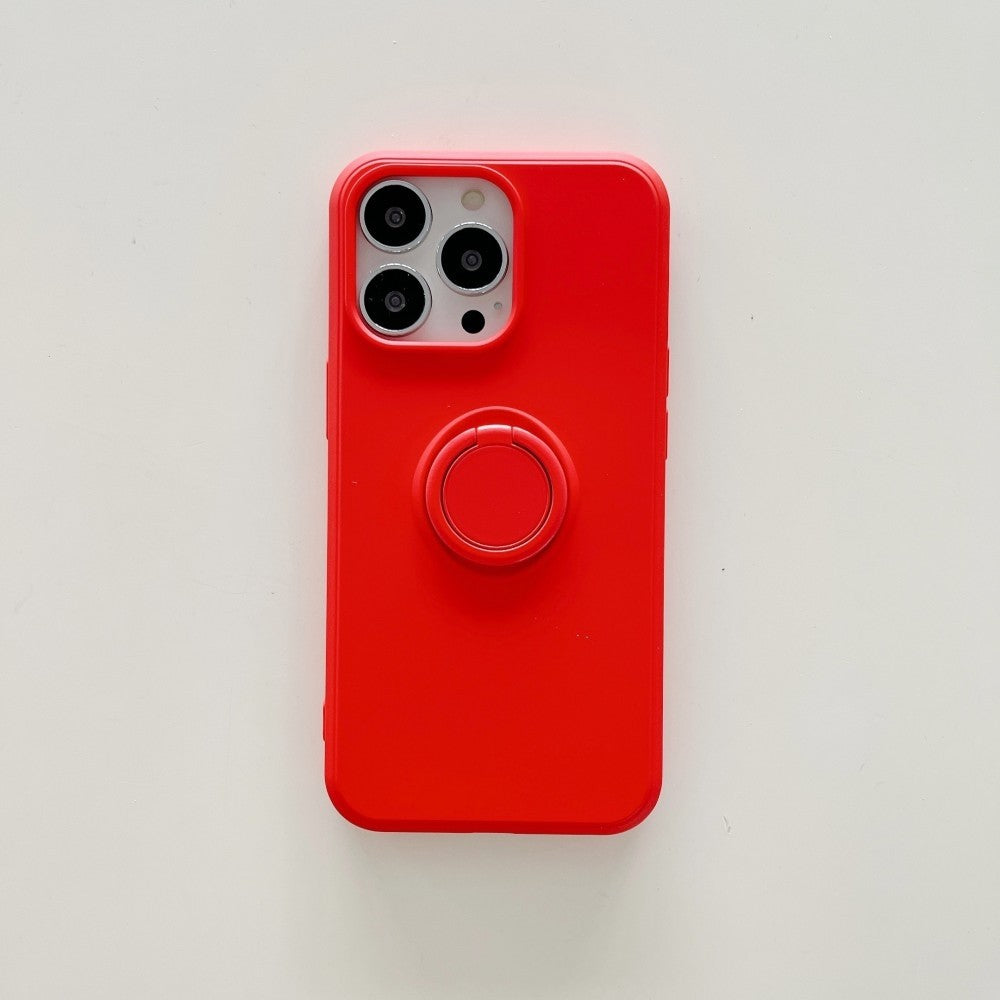 Husa protectie Klevo compatibila cu Huawei P Smart 2021 Liquid Silicone Ring cu suport rotativ Rosu