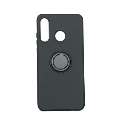Husa protectie Klevo compatibila cu Huawei P30 Lite Liquid Silicone Ring cu suport rotativ Negru
