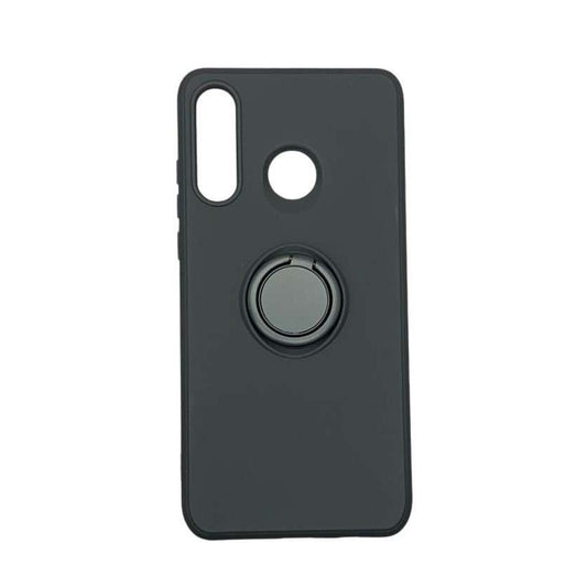 Husa protectie Klevo compatibila cu Huawei P30 Lite Liquid Silicone Ring cu suport rotativ Negru