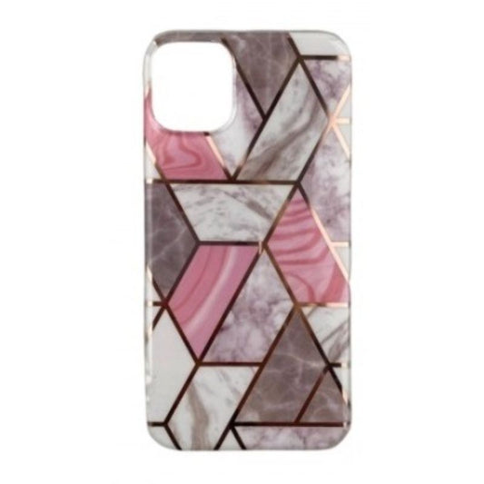 Husa protectie Klevo compatibila cu Huawei P30 Lite Soft IMD TPU Marble Geometric Alb