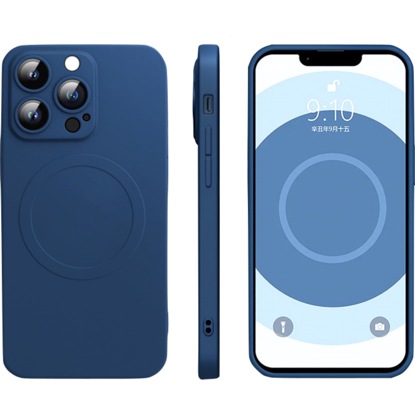 Husa protectie Klevo compatibila cu iPhone 11 (6.1), Liquid MagSafe, ring-shaped, magnetica, Albastru