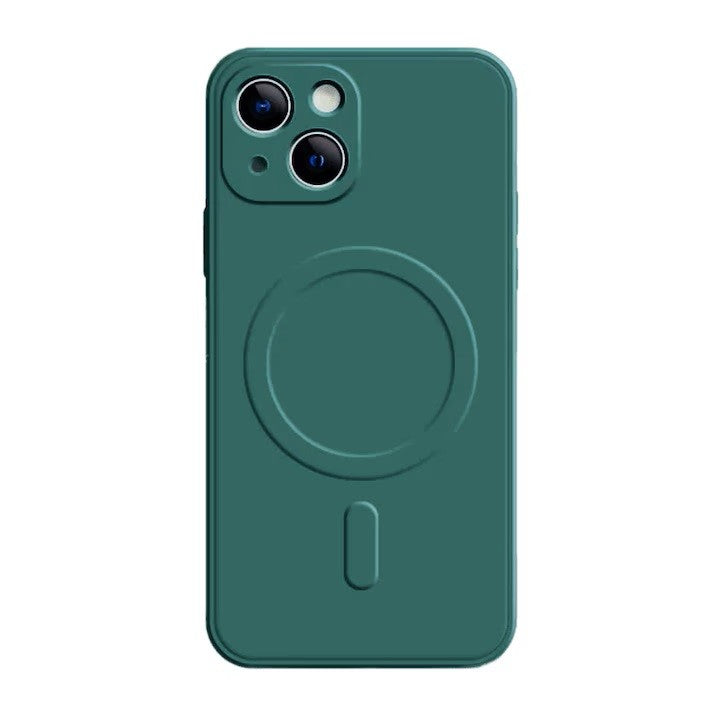 Husa Protectie, Klevo, Husa de Protectie Compatibila cu iPhone 12, Liquid MagSafe, Ring-Shaped, Magnetica, Verde