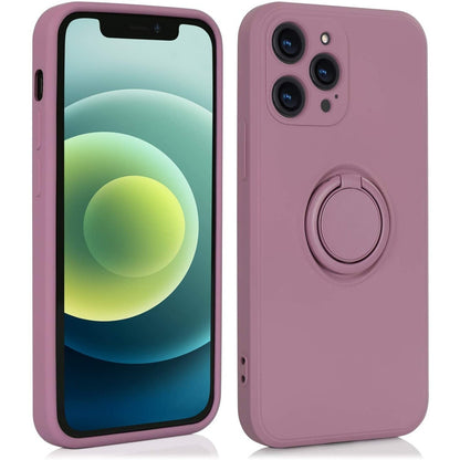 Husa protectie Klevo compatibila cu Samsung A02 S Liquid Silicone Ring cu suport rotativ Mov