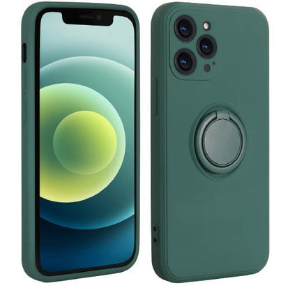 Husa protectie Klevo compatibila cu Samsung A20E Liquid Silicone Ring cu suport rotativ Verde