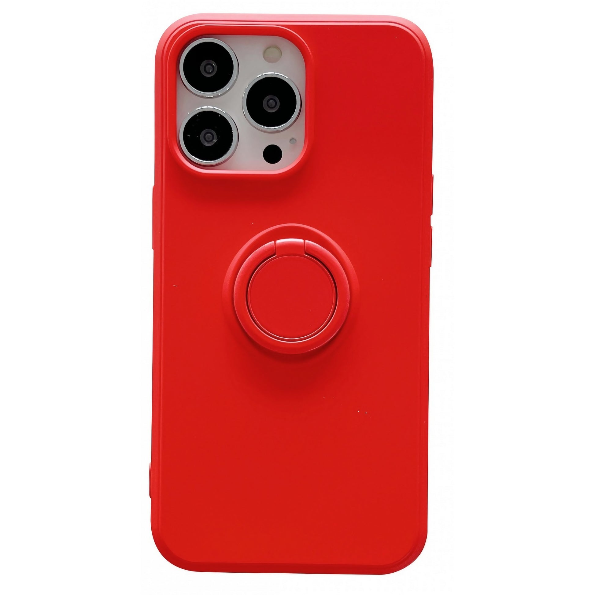 Husa protectie Klevo compatibila cu Samsung Galaxy A12 Liquid Silicone Ring cu suport rotativ Rosu