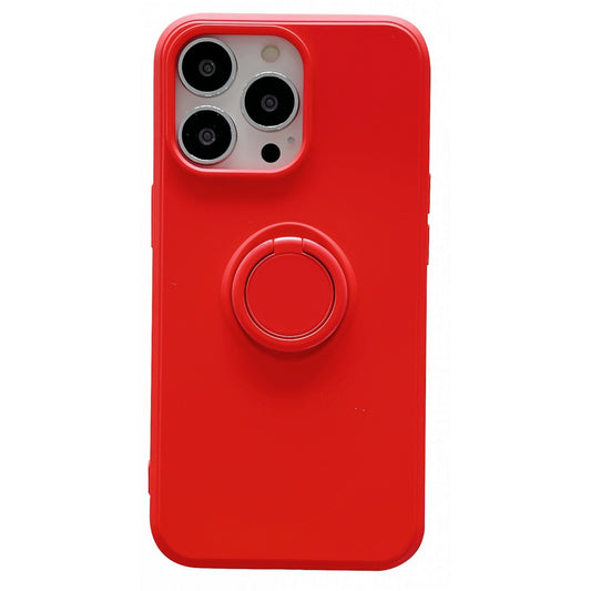 Husa protectie Klevo compatibila cu Samsung Galaxy A12 Liquid Silicone Ring cu suport rotativ Rosu
