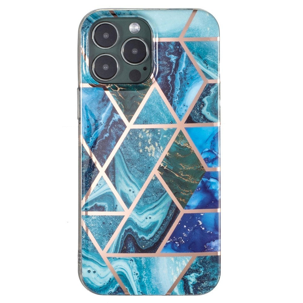 Husa protectie Klevo compatibila cu Samsung Galaxy A20E Soft IMD TPU Marble Geometric Albastru