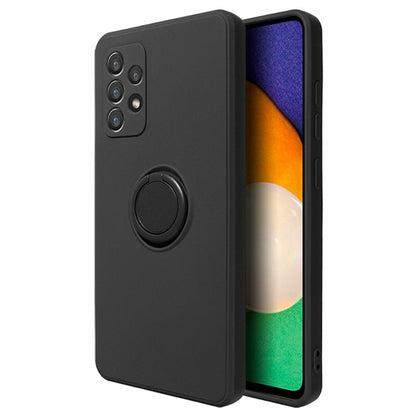 Husa protectie Klevo compatibila cu Samsung Galaxy A32 5G Liquid Silicone Ring cu suport rotativ Negru
