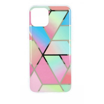 Husa protectie Klevo compatibila cu Samsung Galaxy A52 Soft IMD TPU Marble Geometric Roz