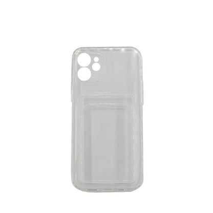 Husa protectie Klevo cu suport card compatibila cu Apple iPhone 12 Mini Transparent
