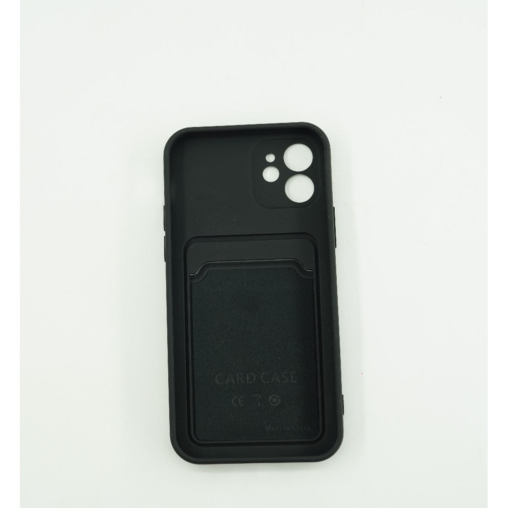Husa protectie Klevo cu suport card compatibila cu Apple iPhone 12 Negru