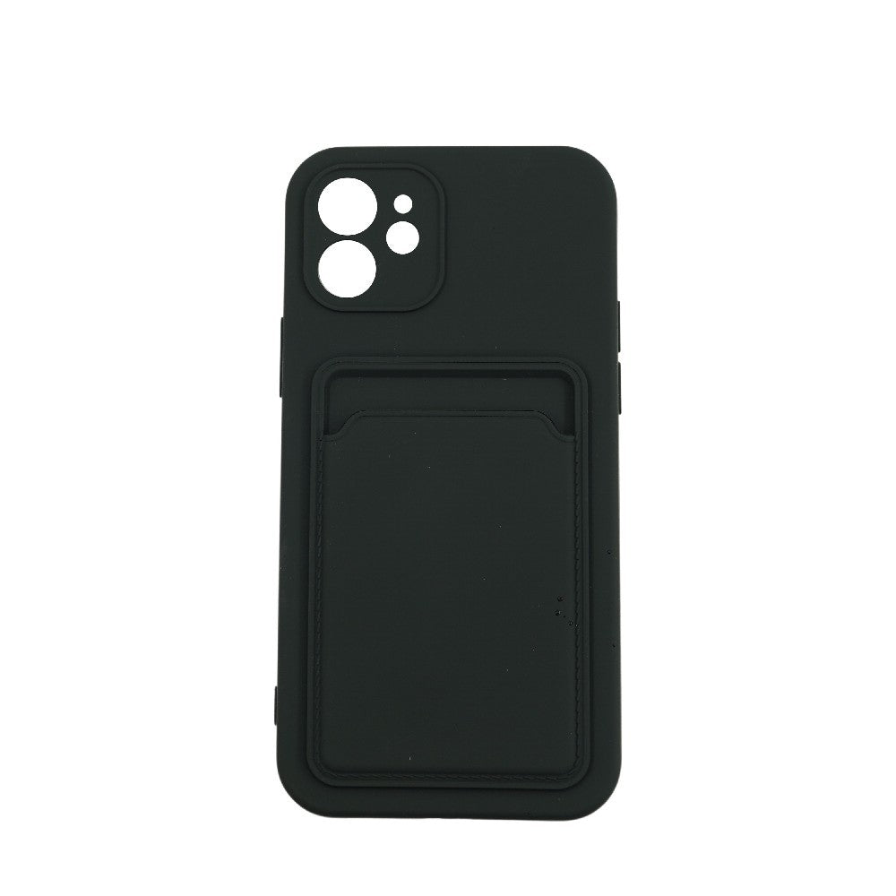 Husa protectie Klevo cu suport card compatibila cu Apple iPhone 12 Negru