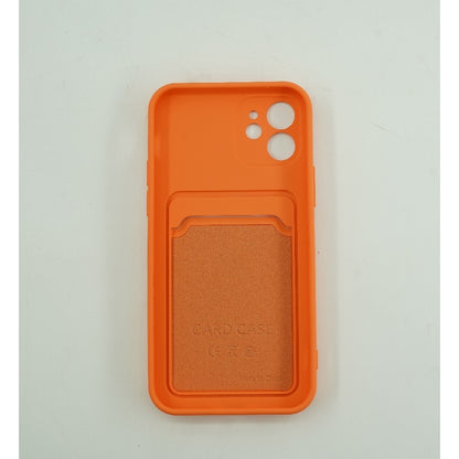 Husa protectie Klevo cu suport card compatibila cu Apple iPhone 12 Portocaliu