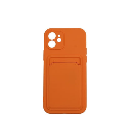 Husa protectie Klevo cu suport card compatibila cu Apple iPhone 12 Portocaliu