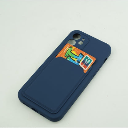 Husa protectie Klevo cu suport card compatibila cu Apple iPhone 12 Mini Albastru inchis