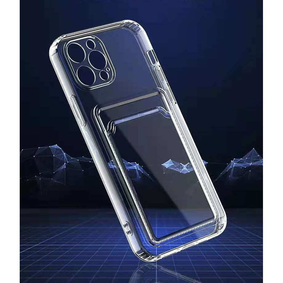 Husa protectie Klevo cu suport card compatibila cu Samsung Galaxy A02S Transparent