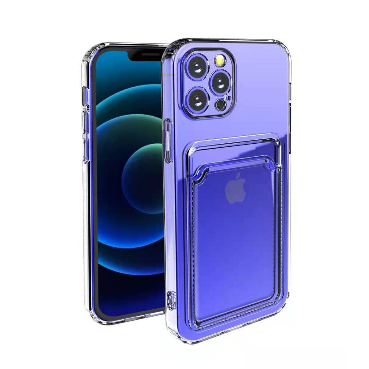 Husa protectie Klevo cu suport card compatibila cu Samsung Galaxy A02S Transparent