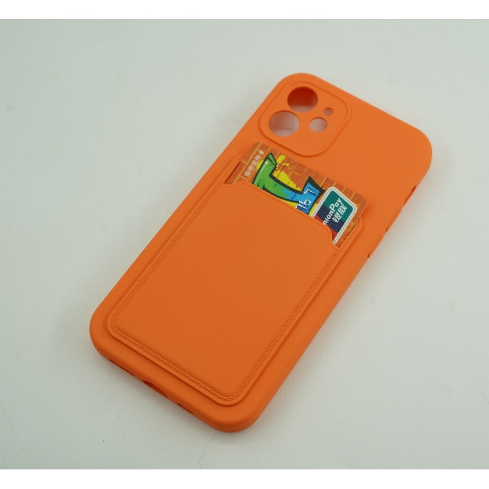Husa protectie Klevo cu suport card compatibila cu Samsung Galaxy A32 4G Portocaliu