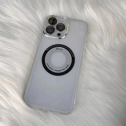 Husa protectie MagSafe TPU, Klevo, pentru iPhone 12/12 Pro, cu decupaj logo, Folie Sticla Camera, Transparent