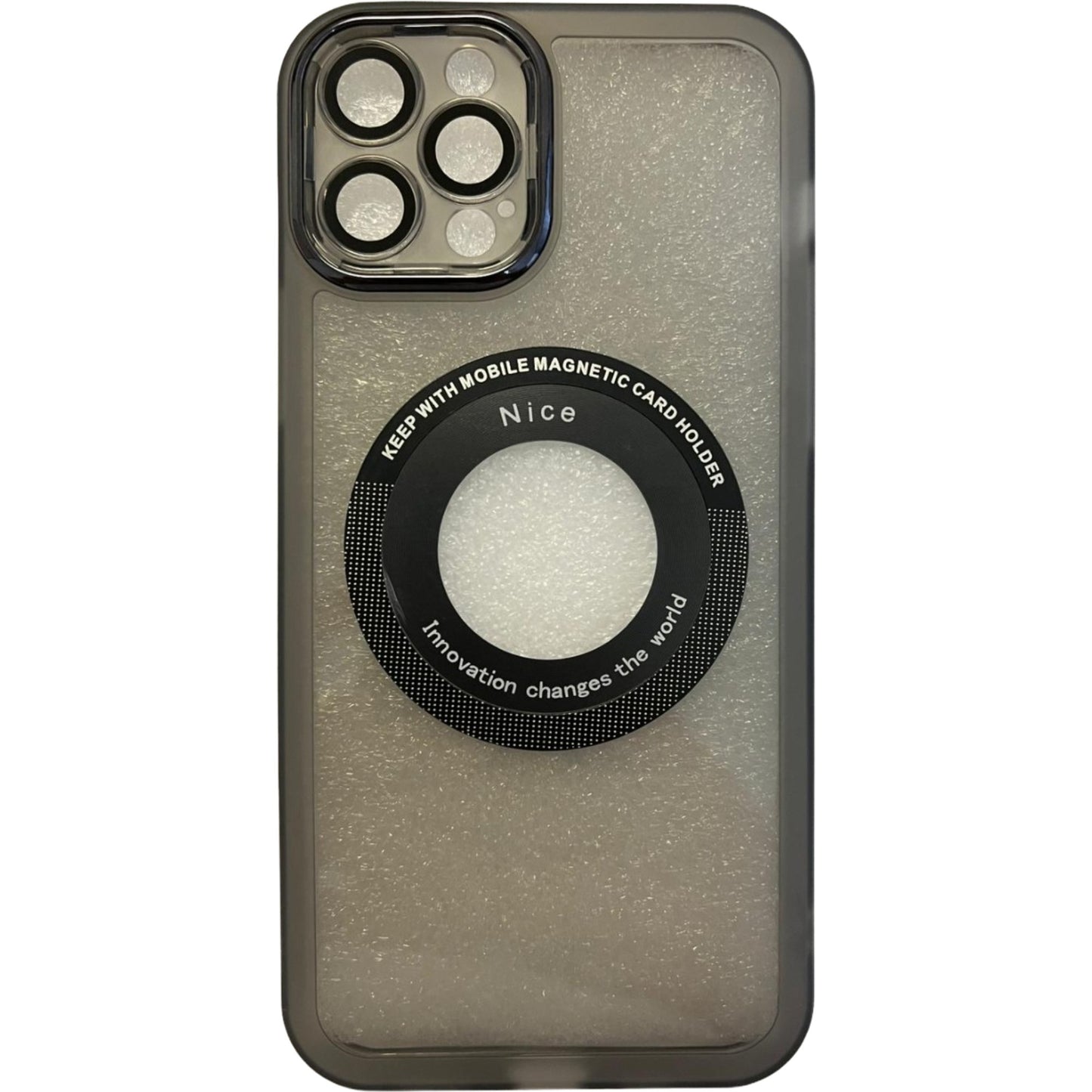 Husa protectie Klevo pentru Apple iPhone 12 / 12 Pro decupaj logo, magnetica, Protectie Camera, Negru
