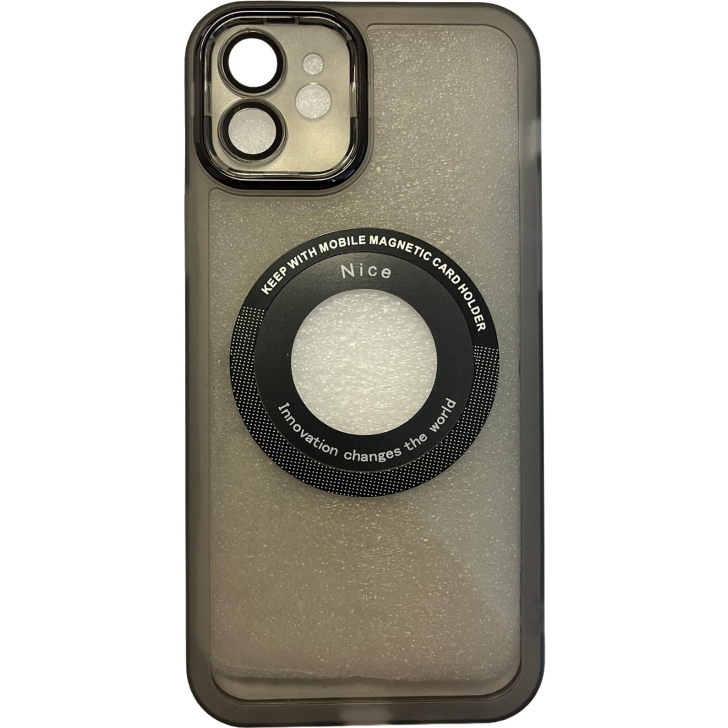 Husa protectie Klevo pentru Apple iPhone 12 decupaj logo, magnetica, Protectie Camera, Negru