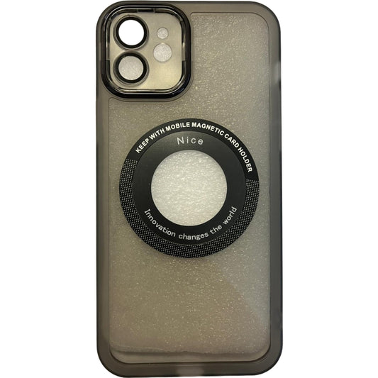Husa protectie Klevo pentru Apple iPhone 12 decupaj logo, magnetica, Protectie Camera, Negru