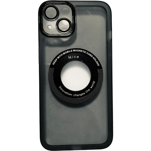 Husa protectie Klevo pentru Apple iPhone 13 decupaj logo, magnetica, Protectie Camera, Negru