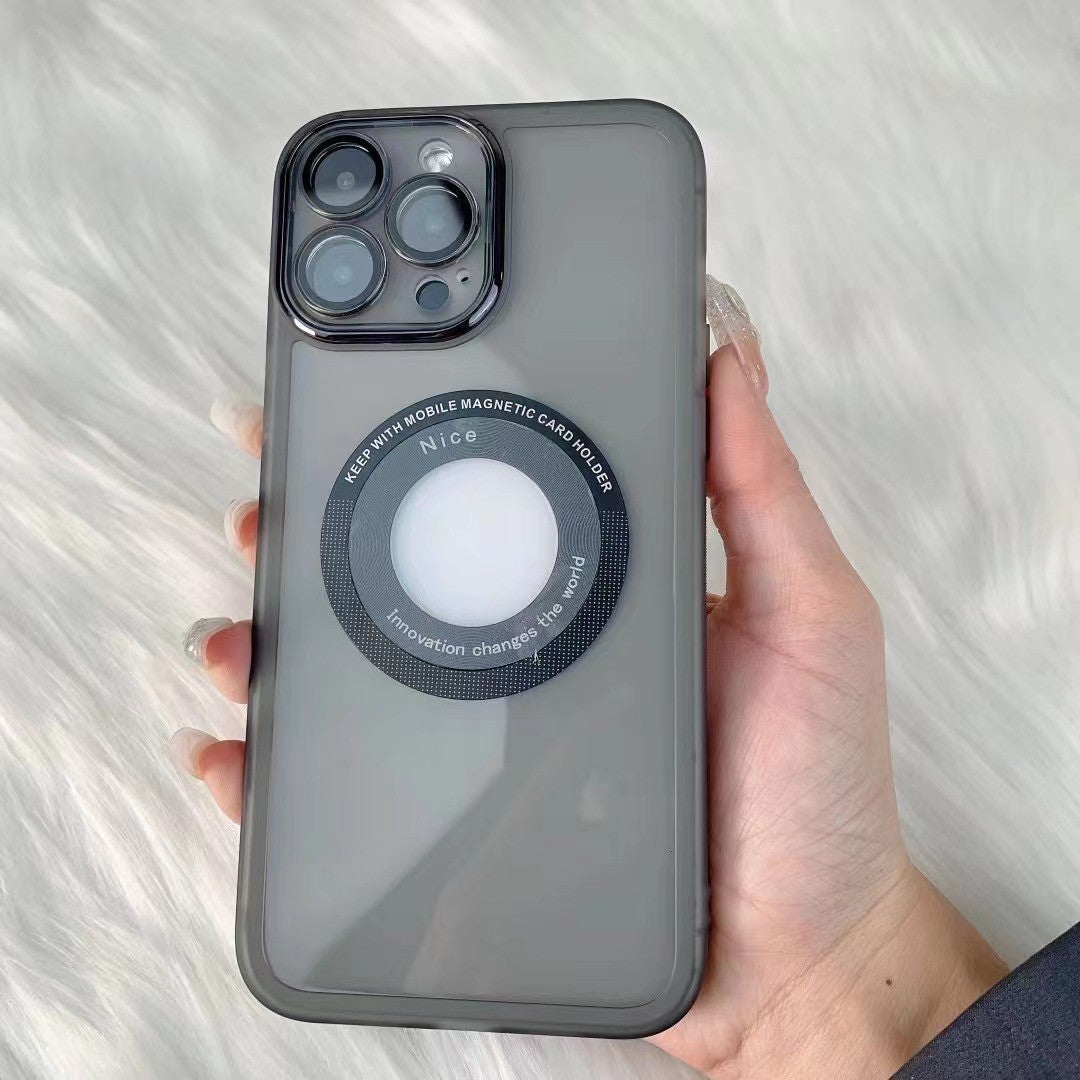Husa protectie Klevo pentru Apple iPhone 13 decupaj logo, magnetica, Protectie Camera, Negru
