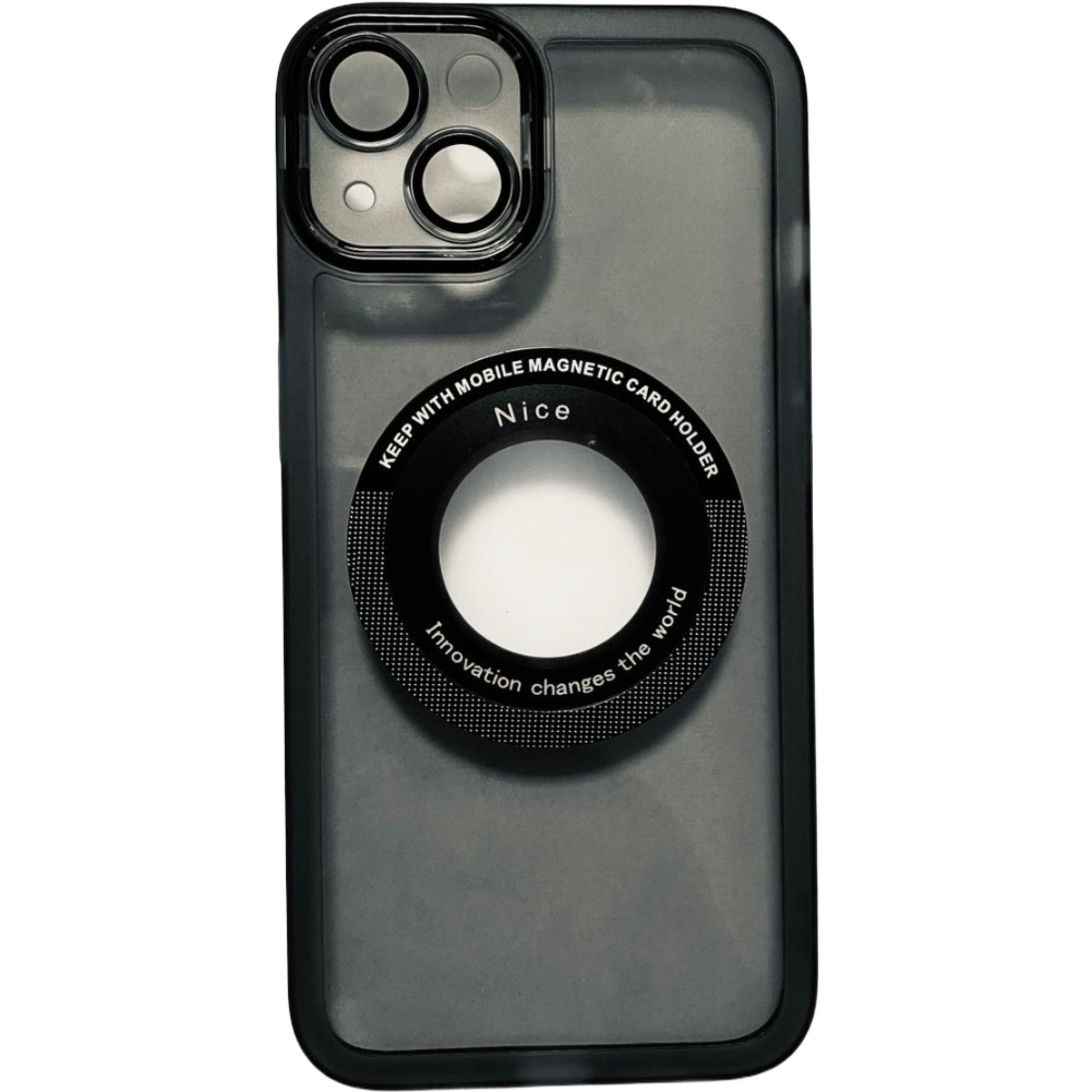 Husa protectie Klevo pentru Apple iPhone 14 Plus decupaj logo, magnetica, Protectie Camera, Negru