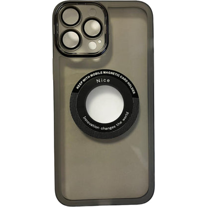 Husa protectie Klevo pentru Apple iPhone 14 Pro decupaj logo, magnetica, Protectie Camera, Negru