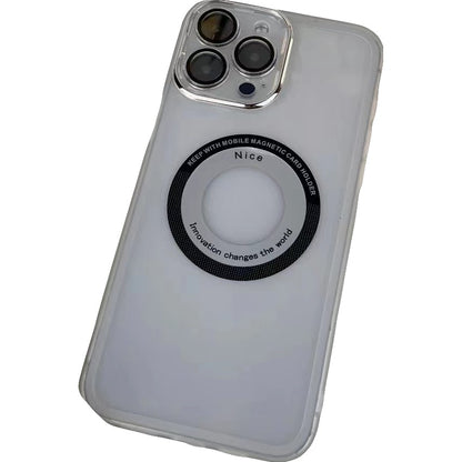 Husa protectie MagSafe TPU, Klevo, pentru iPhone 14 Pro Max, cu decupaj logo, Folie Sticla Camera, Transparent