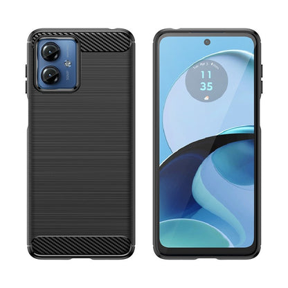 Husa de Protectie pentru Motorola Moto G14, Klevo, Protectie 360, din TPU cu element de Carbon, Anti Alunecare, 1.8 mm, Negru