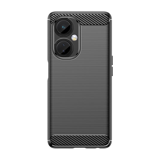 Husa Protectie pentru OnePlus Nord CE2 Lite 5G, Klevo, din Silicon TPU Moale, Textura Periat, Anti Cadere, cu Element Carbon, Negru
