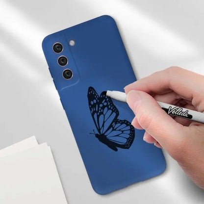 Husa protectie Klevo pentru Samsung S21 FE Liquid Silicone Albastru Inchis