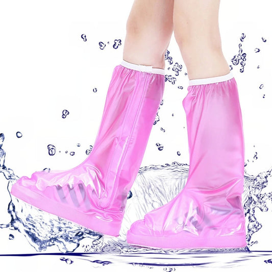 Protectie Incaltaminte pentru Ploaie si Noroi, Klevo, Impermeabila, Talpa Antiderapanta, cu Fermoar si Capsa, Inaltime 40 cm, Marime M 36-37, Roz
