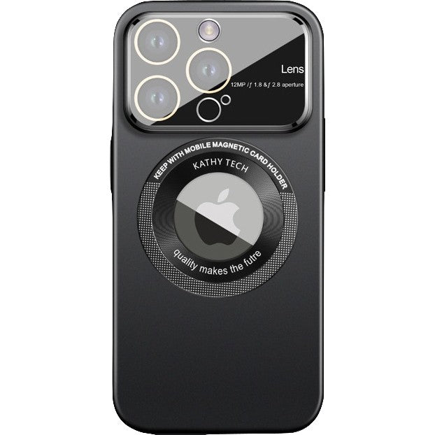 Husa protectie MagSafe Kathy Tech, Klevo, pentru Apple iPhone 13 Pro, Dublu Cerc, Negru