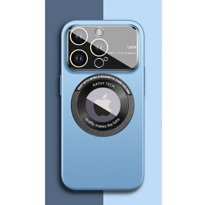 Husa protectie MagSafe Kathy Tech, Klevo, pentru Apple iPhone 14, Dublu Cerc, Albastru Deschis