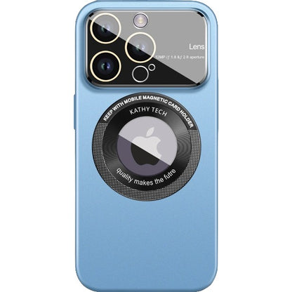 Husa protectie MagSafe Kathy Tech, Klevo, pentru Apple iPhone 14, Dublu Cerc, Albastru Deschis