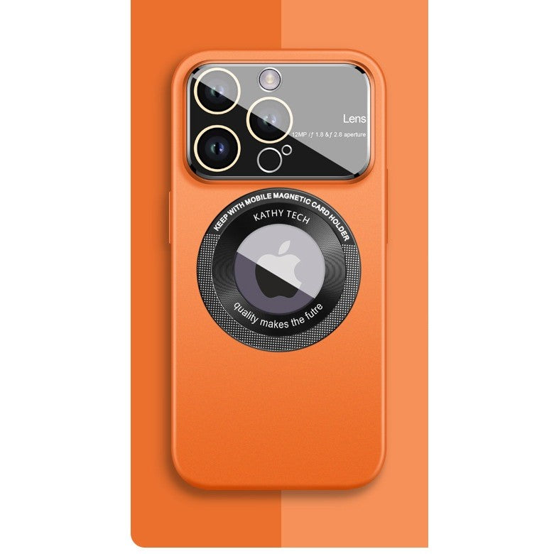 Husa protectie MagSafe Kathy Tech, Klevo, pentru Apple iPhone 14 Pro Max, Dublu Cerc, Portocaliu